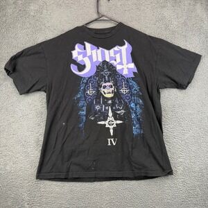 Ghost Band Papa Emeritus IV Graphic T-Shirt Black Mens 2XL Heavy Metal Rock Tee